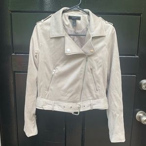 Faux Suede Biker Jacket